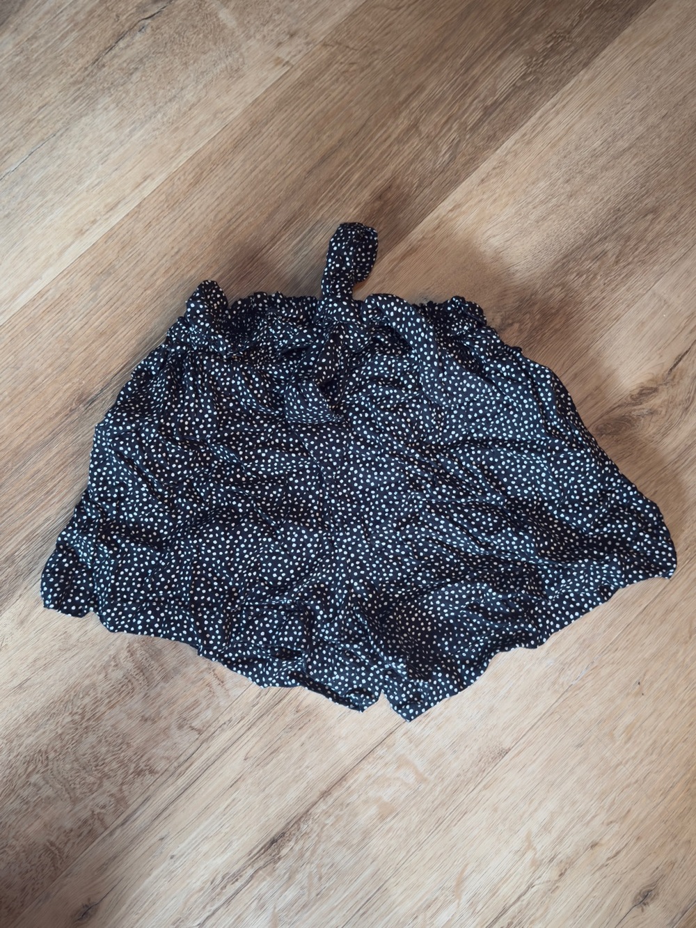 Hollister Black Mini Skirt with White Dot Print